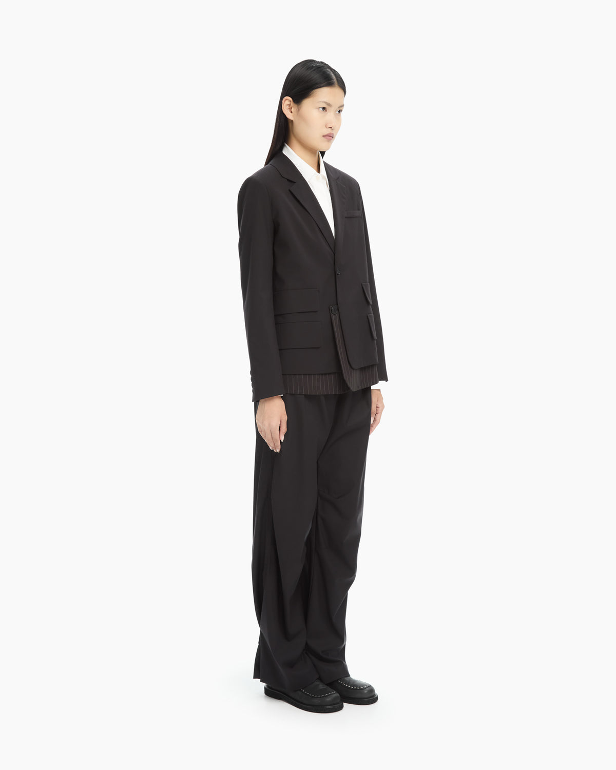 MLO Blazer nero con dettaglio gessato NERO