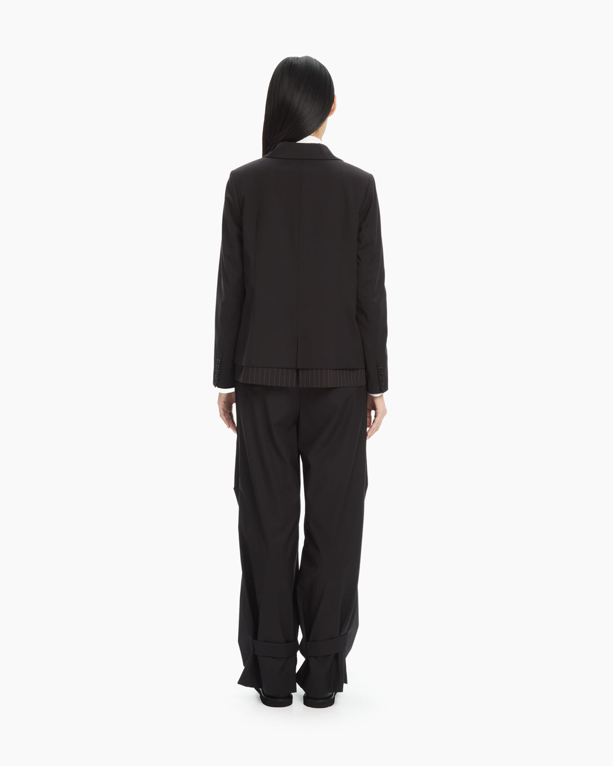 MLO Blazer nero con dettaglio gessato NERO