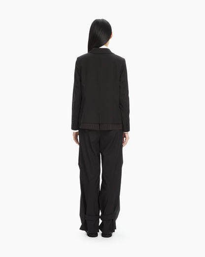 MLO Blazer nero con dettaglio gessato NERO