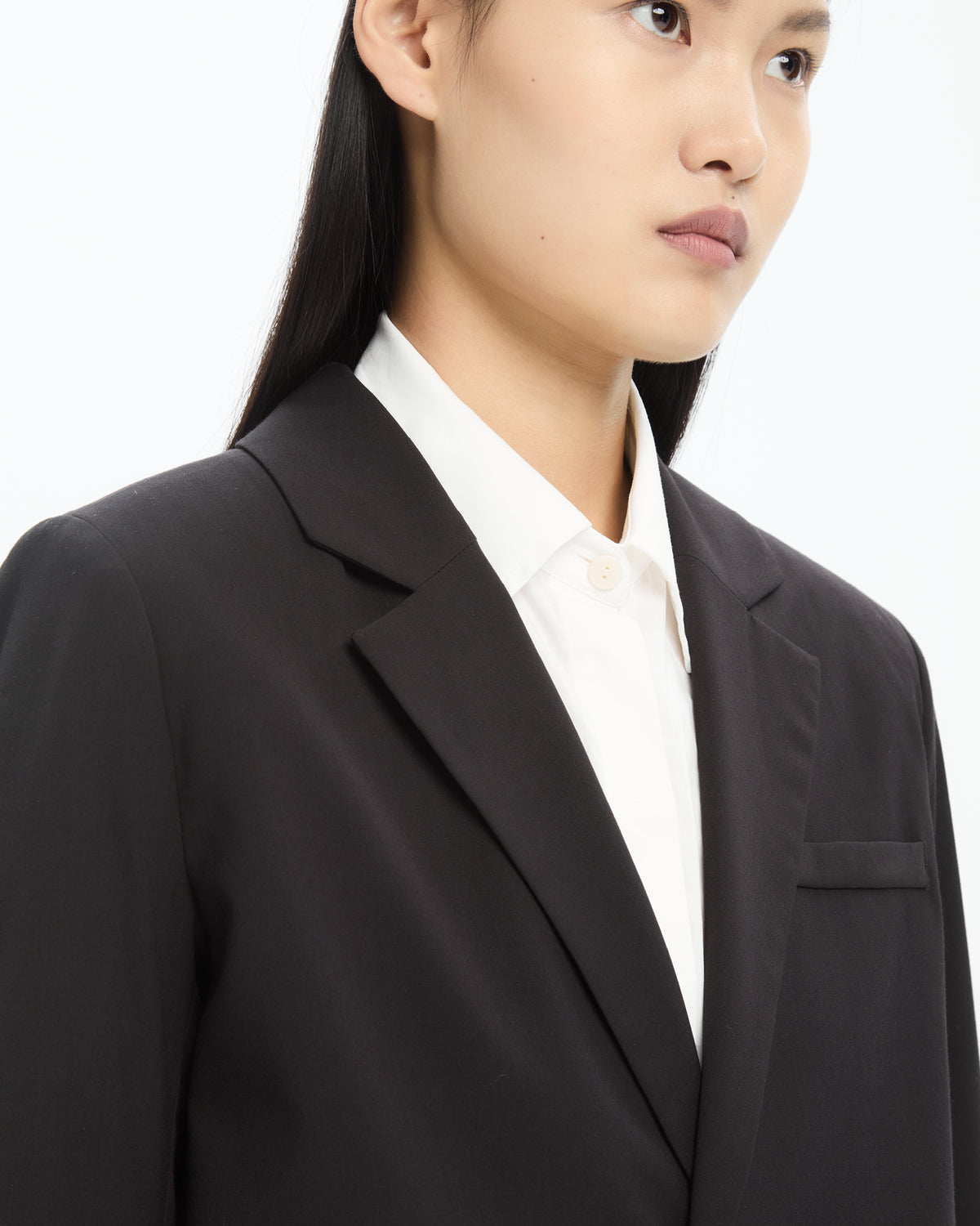 MLO Blazer nero con dettaglio gessato NERO