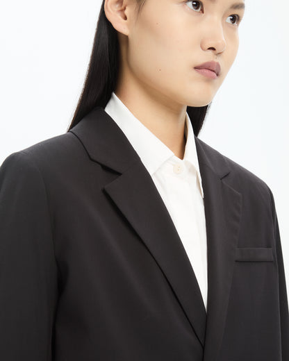 MLO Blazer nero con dettaglio gessato NERO