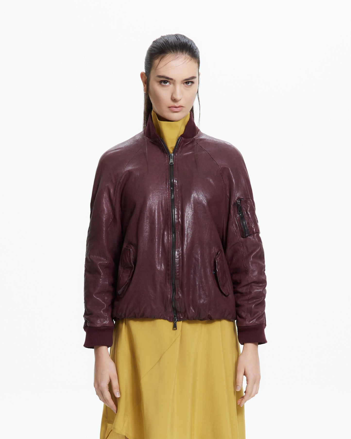 MLO Bomber in pelle ROSSO