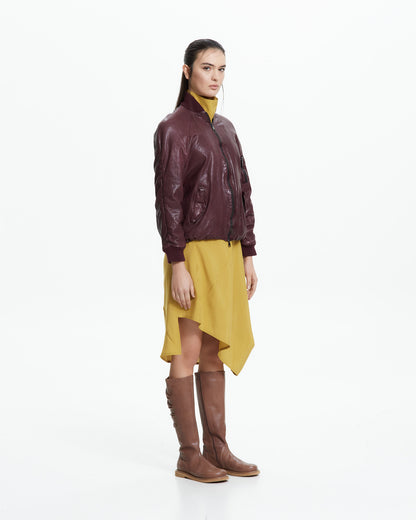 MLO Bomber in pelle ROSSO