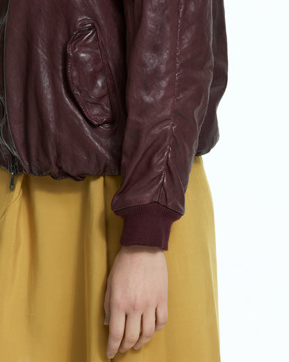 MLO Bomber in pelle ROSSO