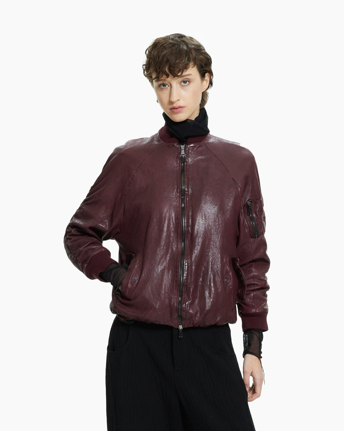 MLO Bomber in pelle ROSSO