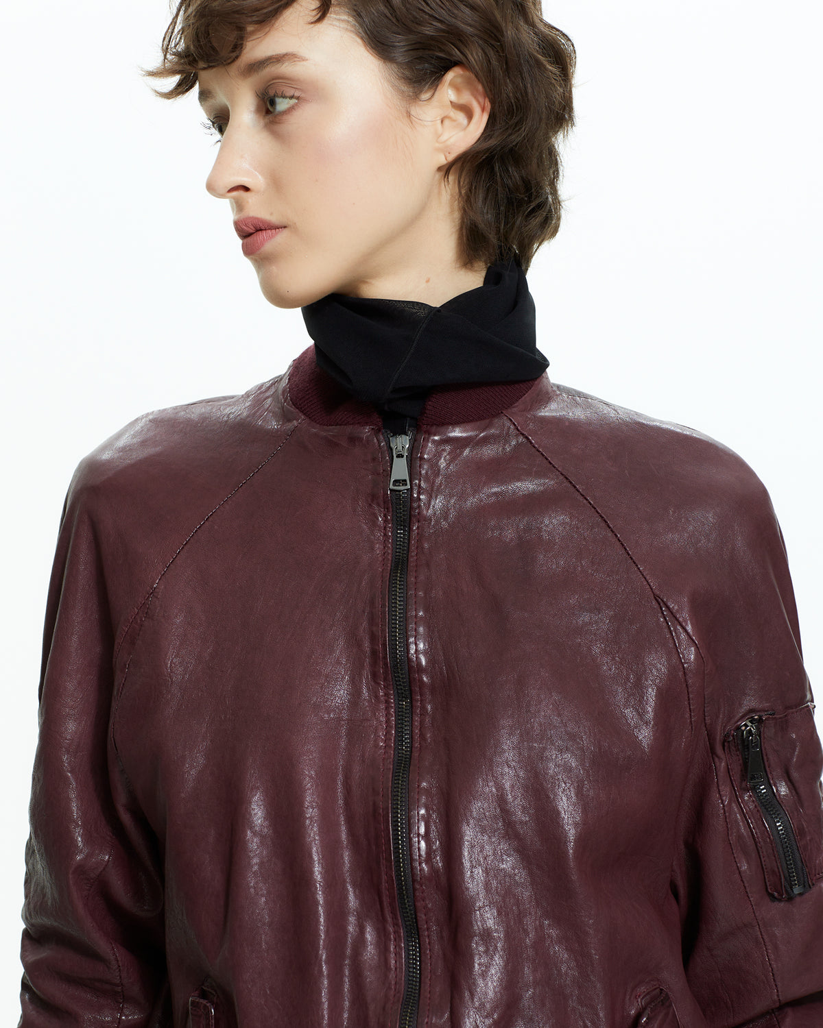 MLO Bomber in pelle ROSSO
