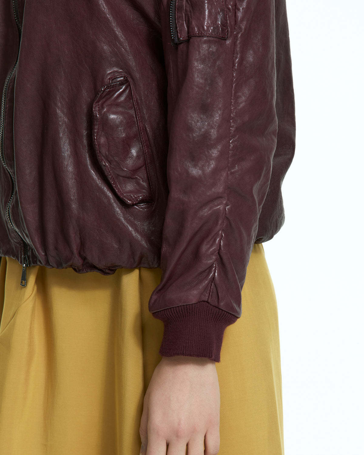 MLO Bomber in pelle ROSSO