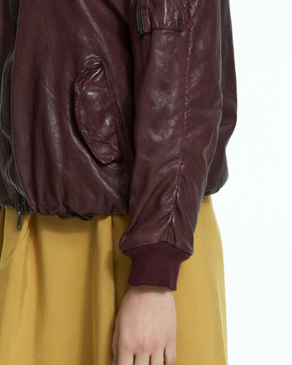 MLO Bomber in pelle ROSSO