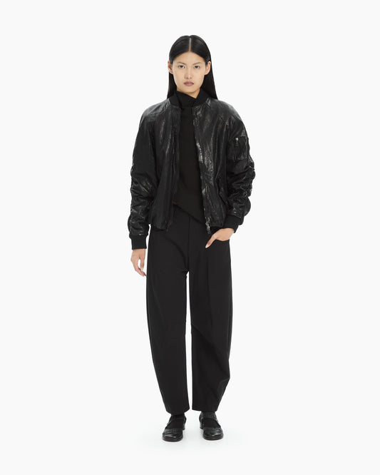 MLO Bomber in pelle NERO