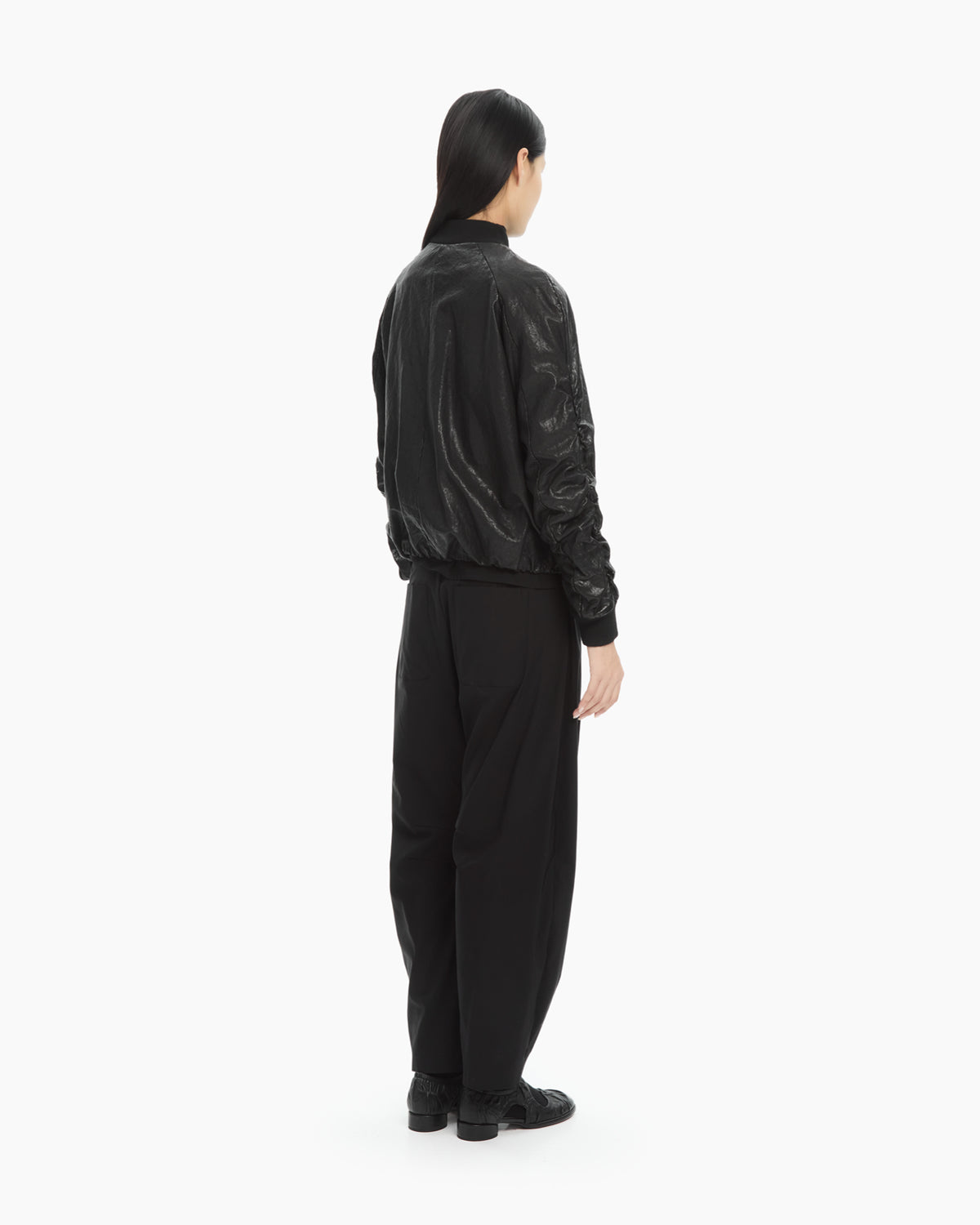 MLO Bomber in pelle NERO