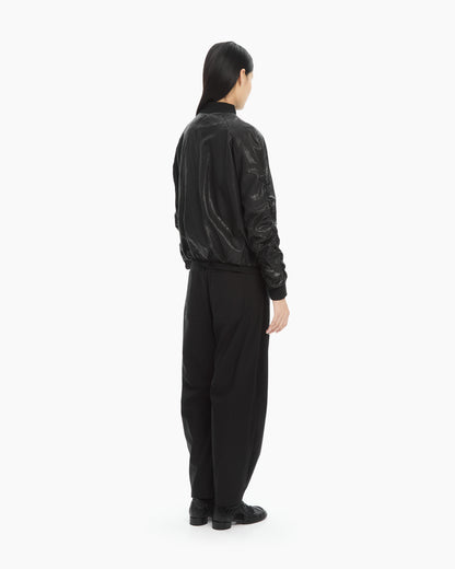 MLO Bomber in pelle NERO