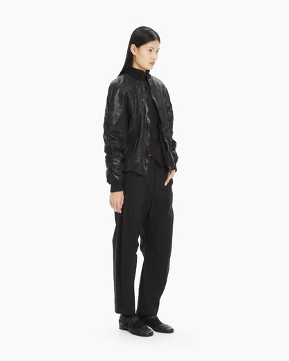 MLO Bomber in pelle NERO