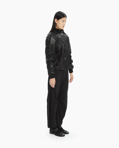 MLO Bomber in pelle NERO