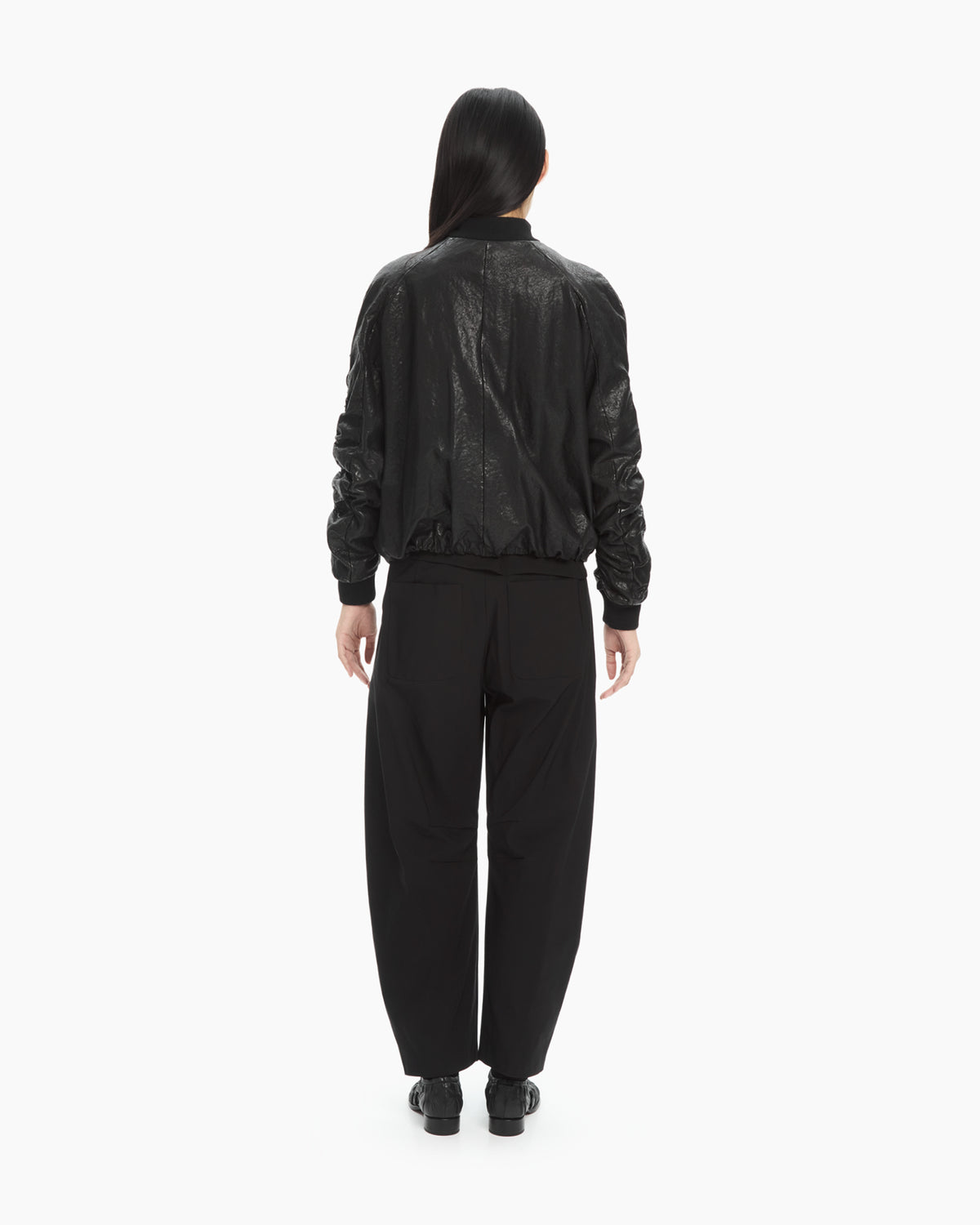MLO Bomber in pelle NERO