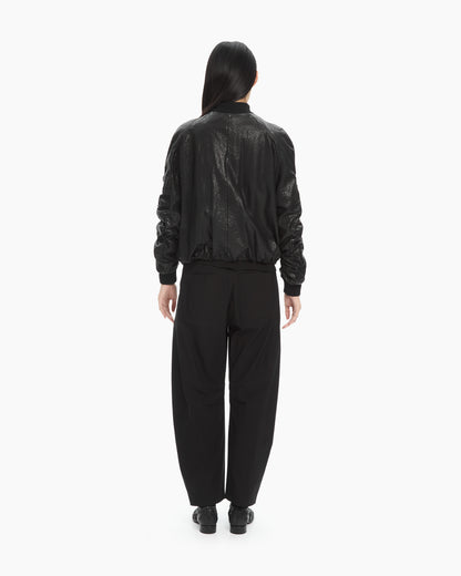 MLO Bomber in pelle NERO