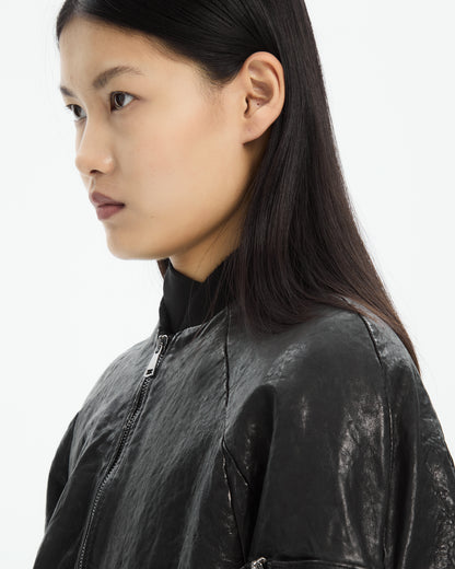MLO Bomber in pelle NERO