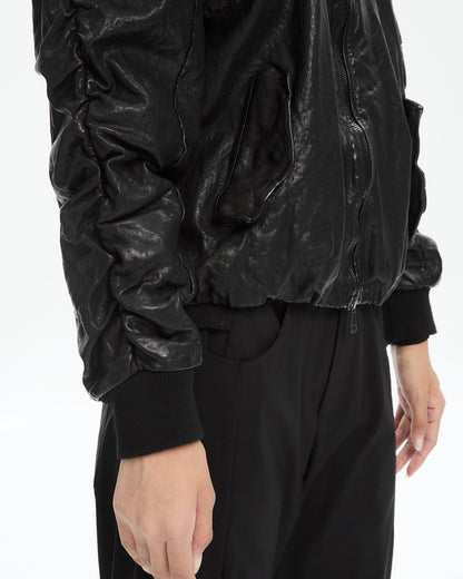 MLO Bomber in pelle NERO