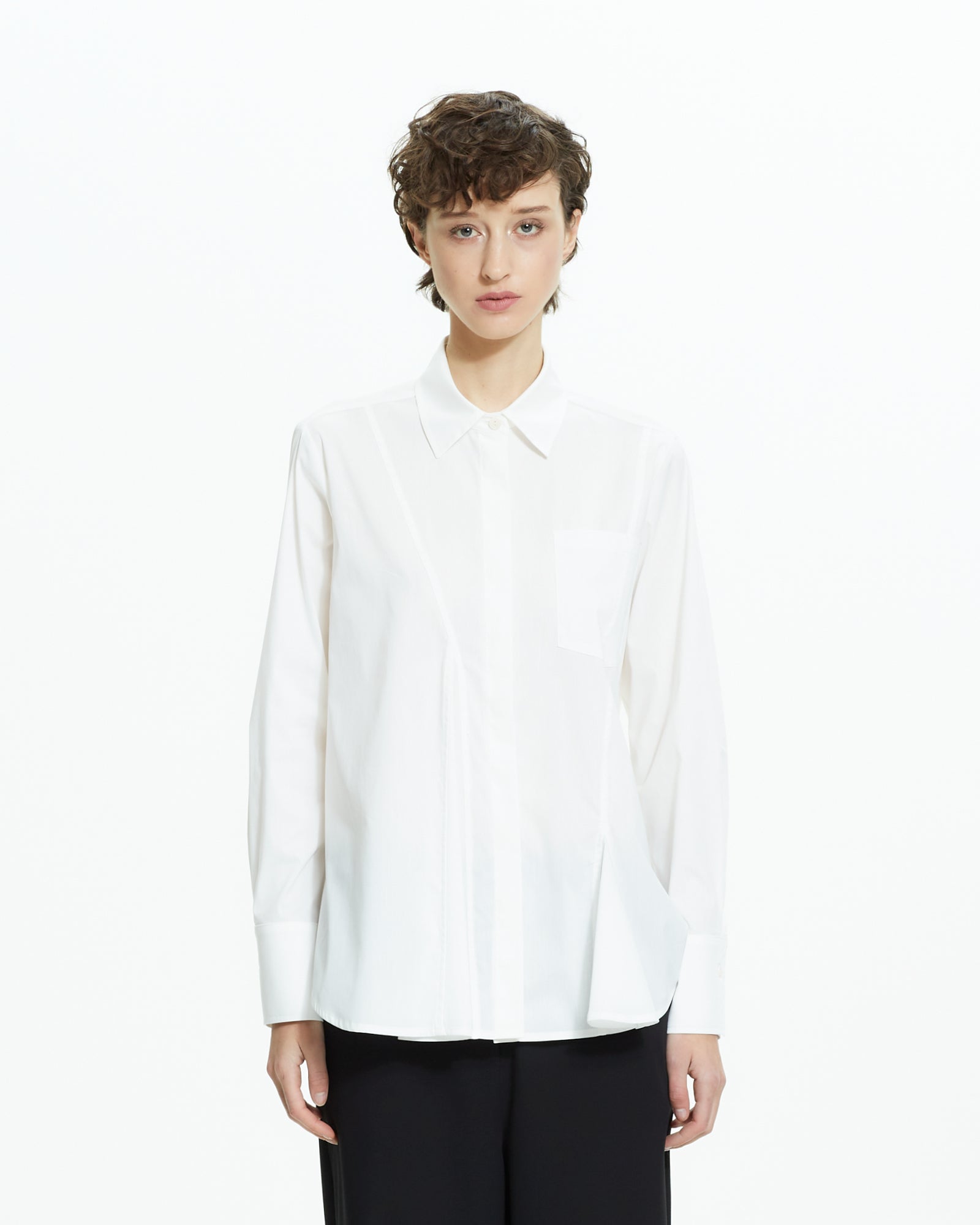 MLO Camicia con tagli asimmetrici BIANCO