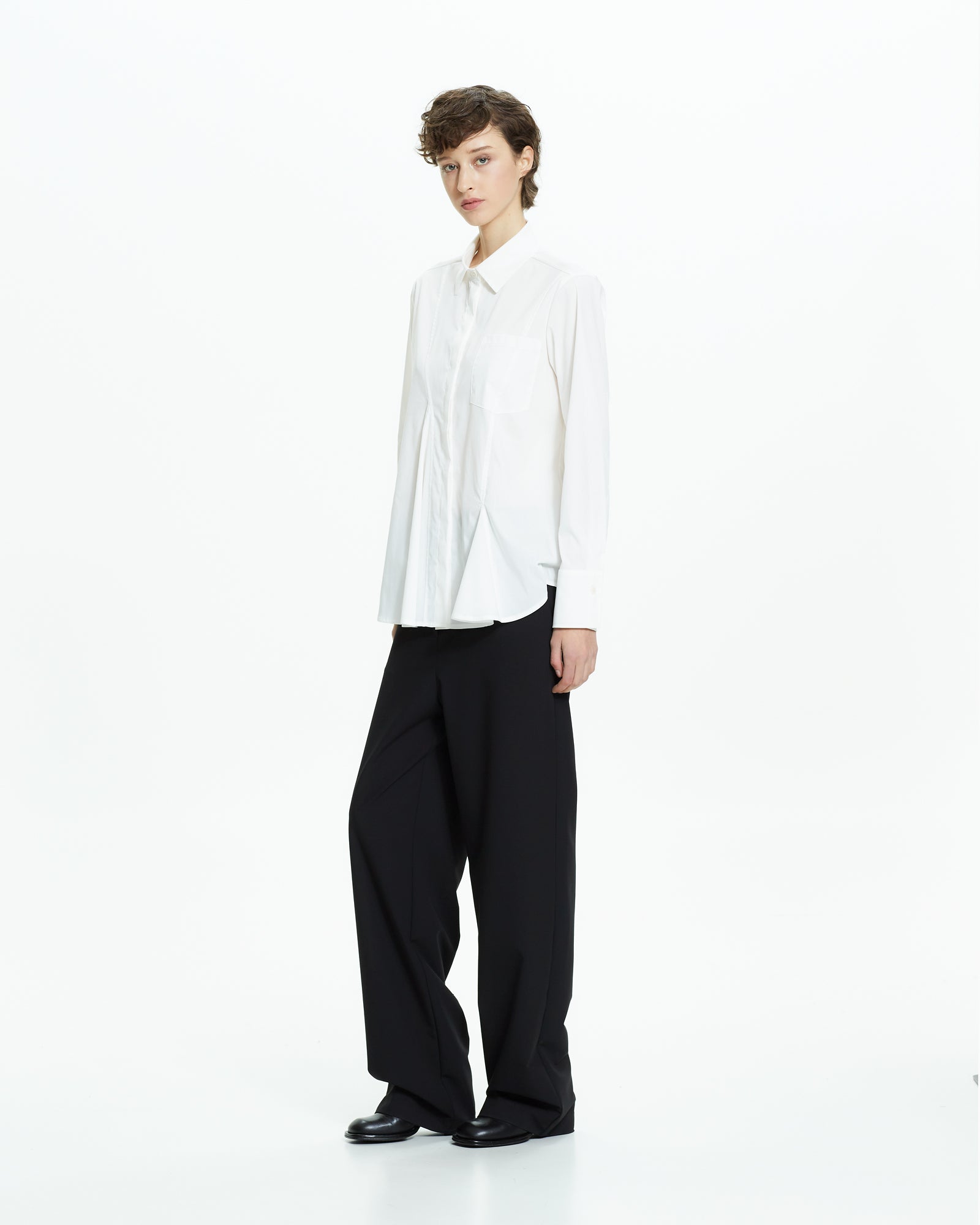 MLO Camicia con tagli asimmetrici BIANCO