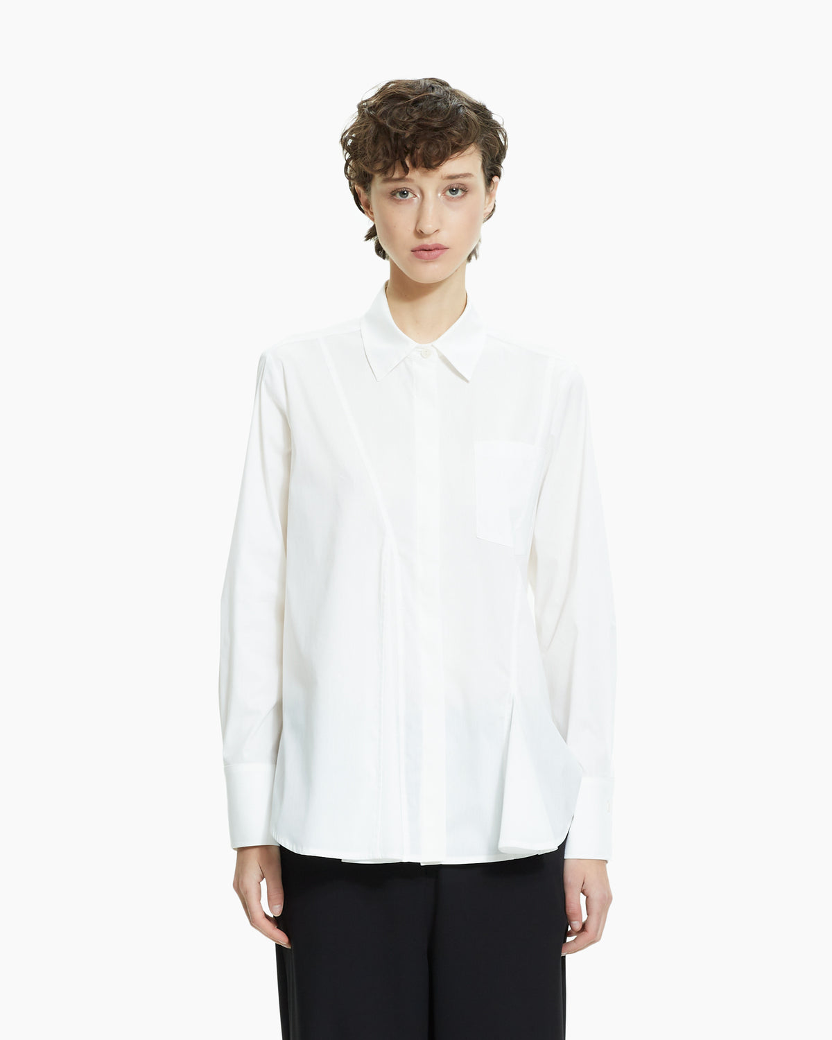 MLO Camicia con tagli asimmetrici BIANCO