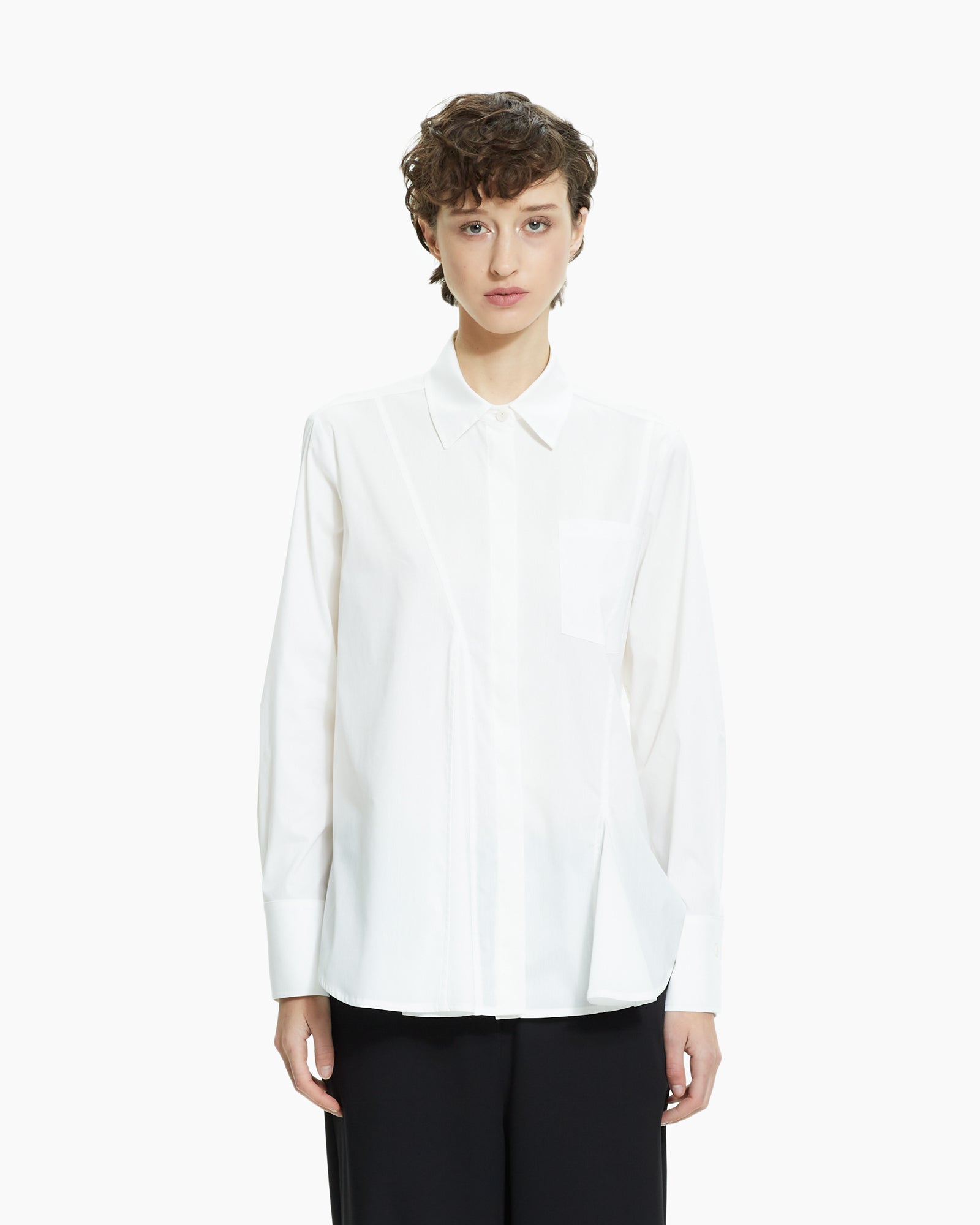 MLO Camicia con tagli asimmetrici BIANCO