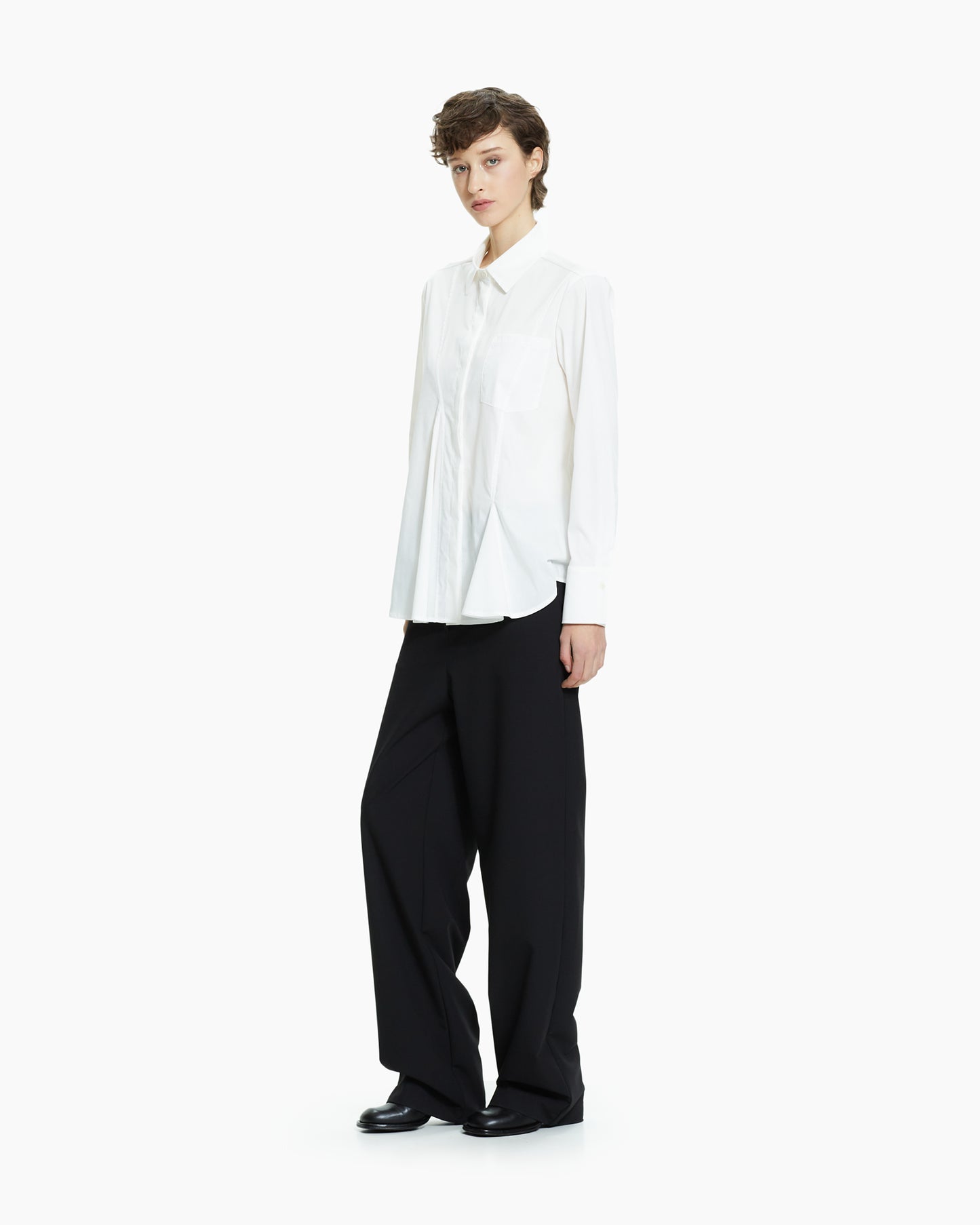 MLO Camicia con tagli asimmetrici BIANCO