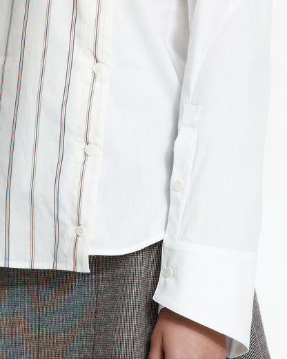 MLO Camicia patchwork gessata asimmetrica MULTICOLOR