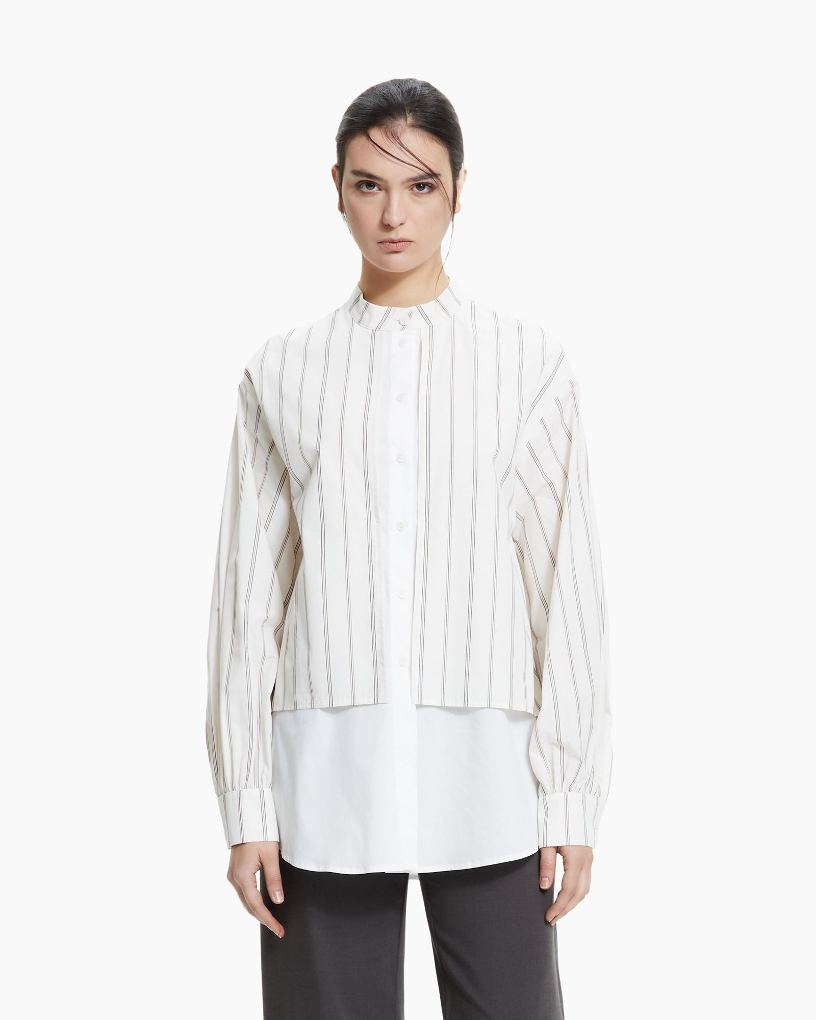 MLO Camicia layered gessata MULTICOLOR