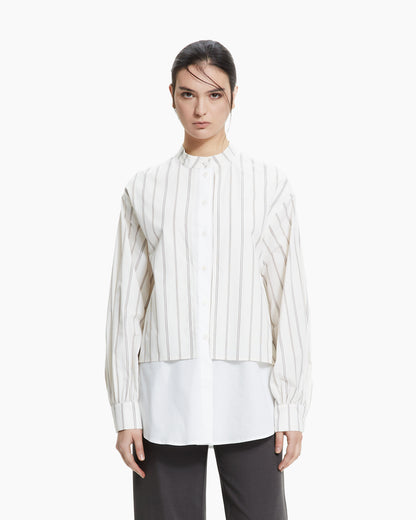 MLO Camicia layered gessata MULTICOLOR