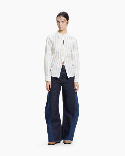 MLO Camicia gessata drappeggiata MULTICOLOR