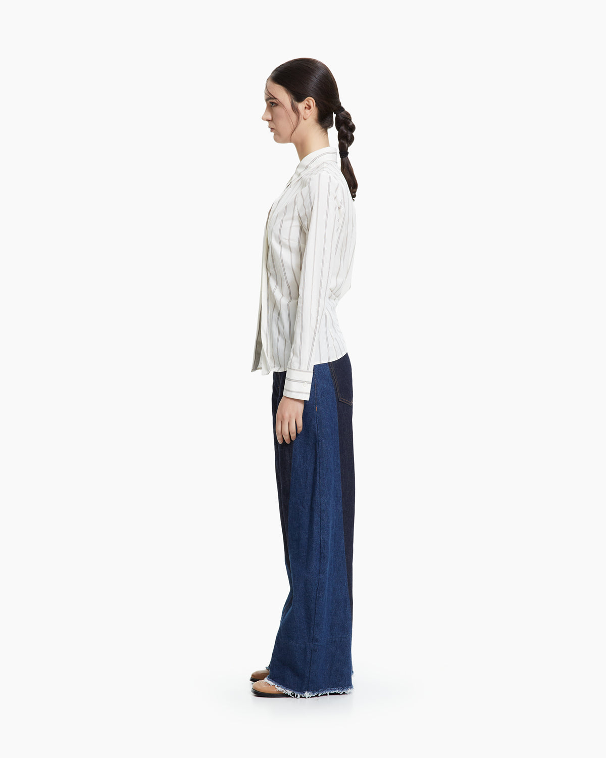 MLO Camicia gessata drappeggiata MULTICOLOR