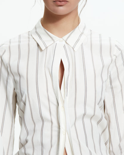 MLO Camicia gessata drappeggiata MULTICOLOR