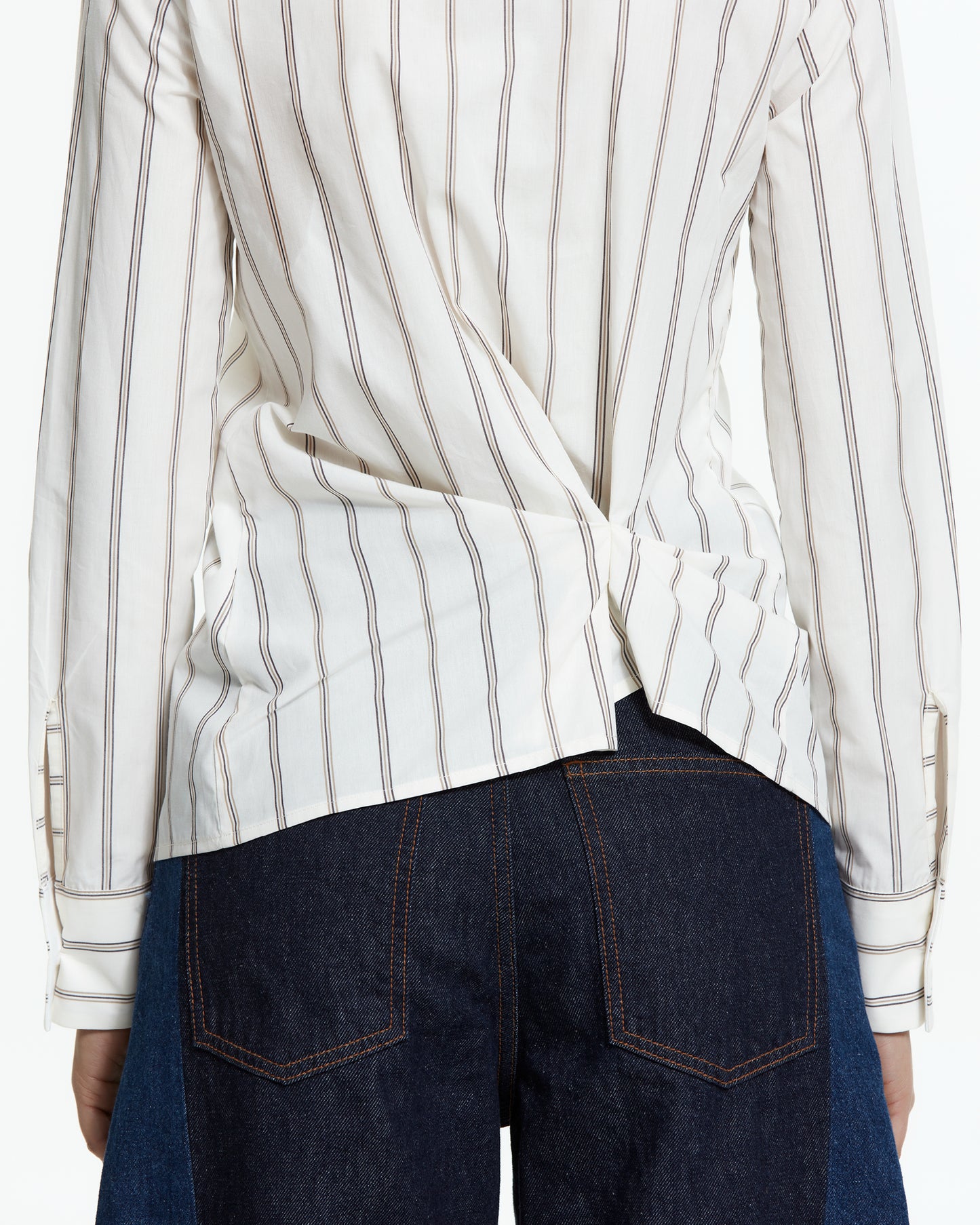 MLO Camicia gessata drappeggiata MULTICOLOR