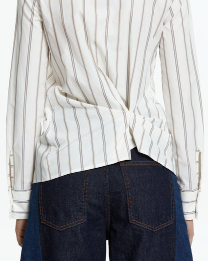 MLO Camicia gessata drappeggiata MULTICOLOR
