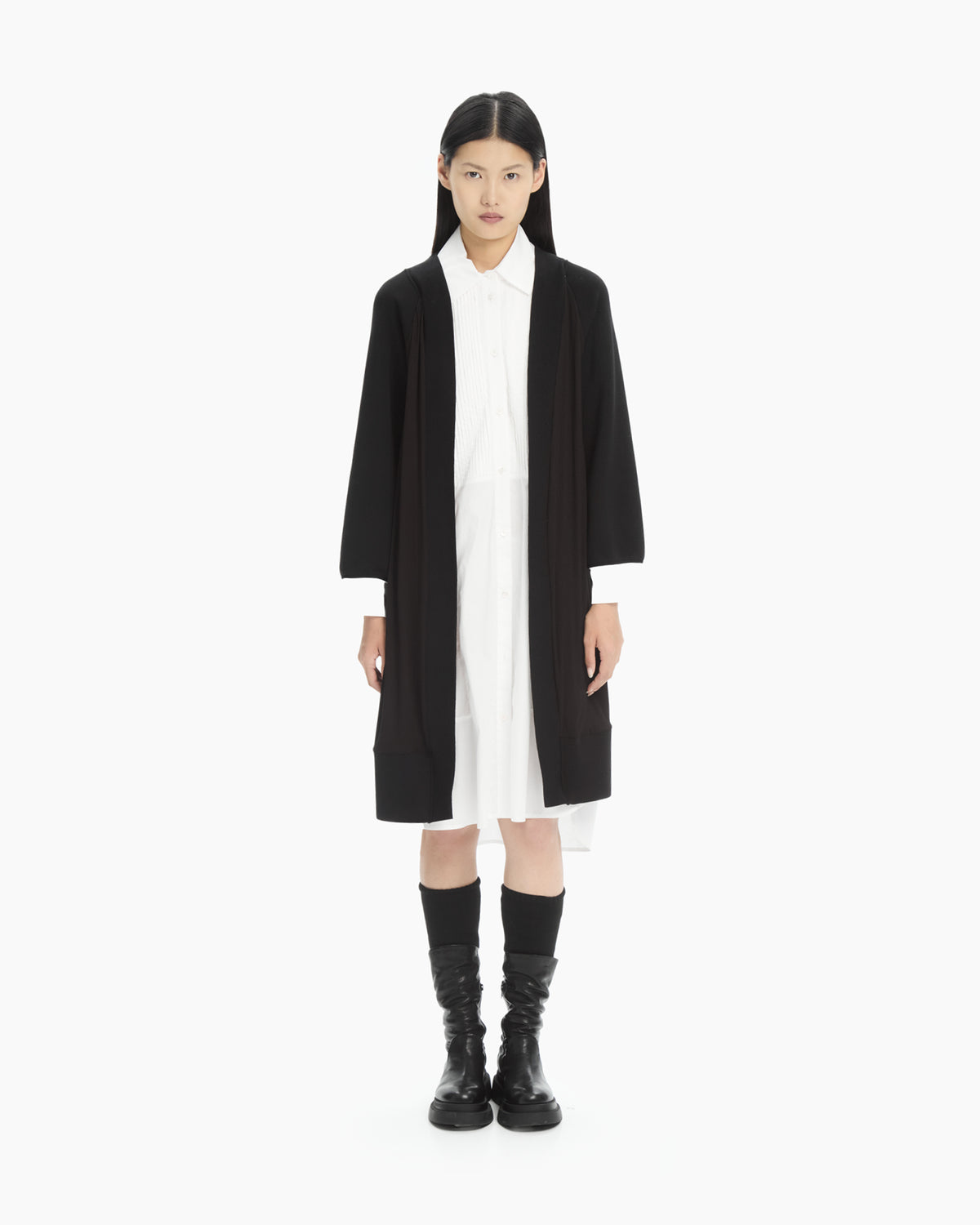MLO Cardigan lungo con profili in maglia NERO