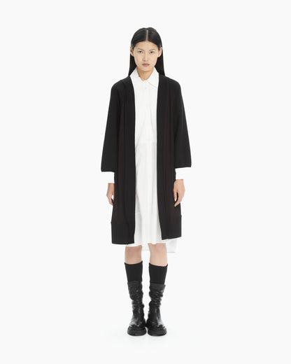 MLO Cardigan lungo con profili in maglia NERO