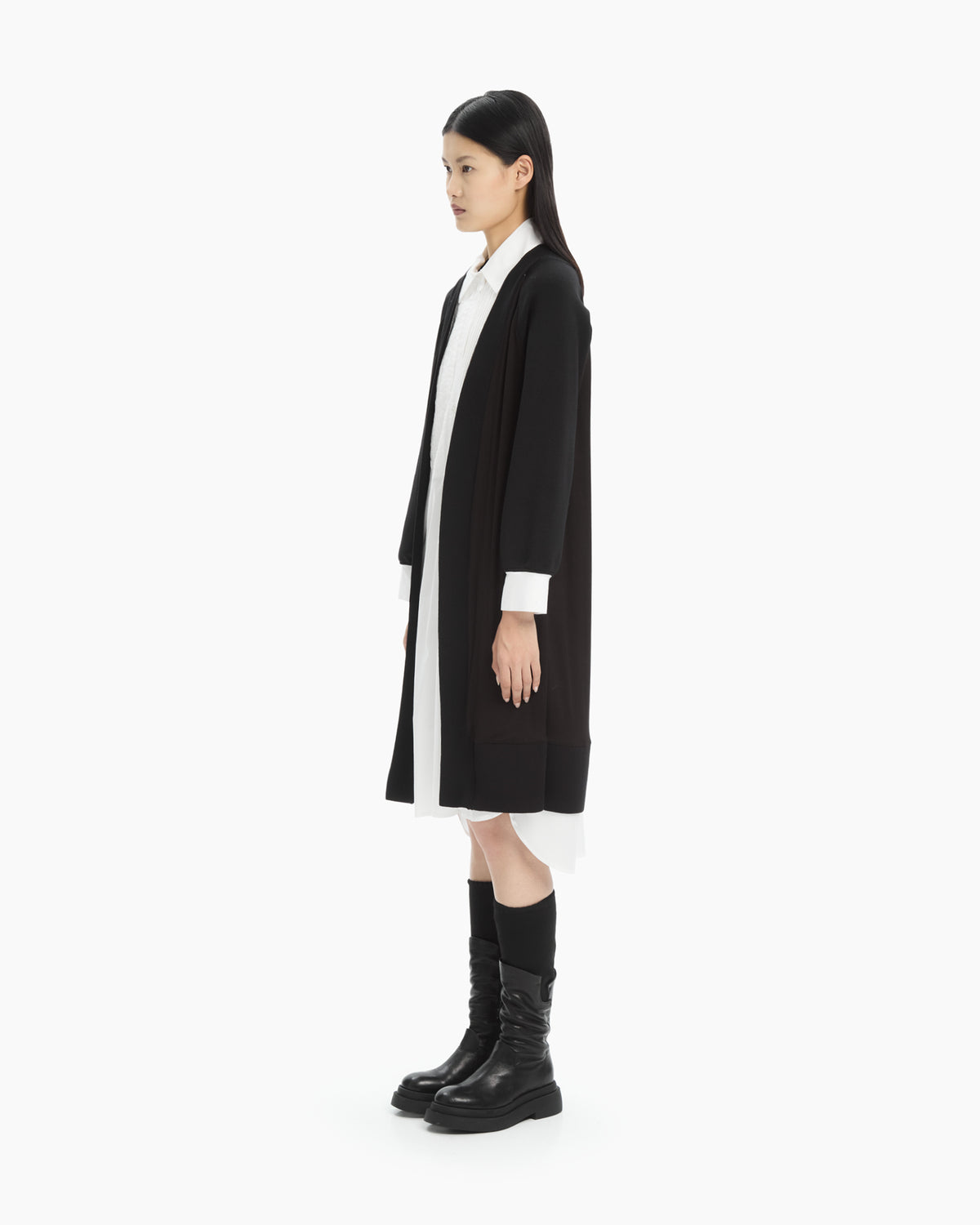 MLO Cardigan lungo con profili in maglia NERO