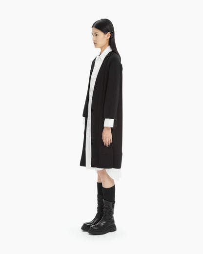 MLO Cardigan lungo con profili in maglia NERO