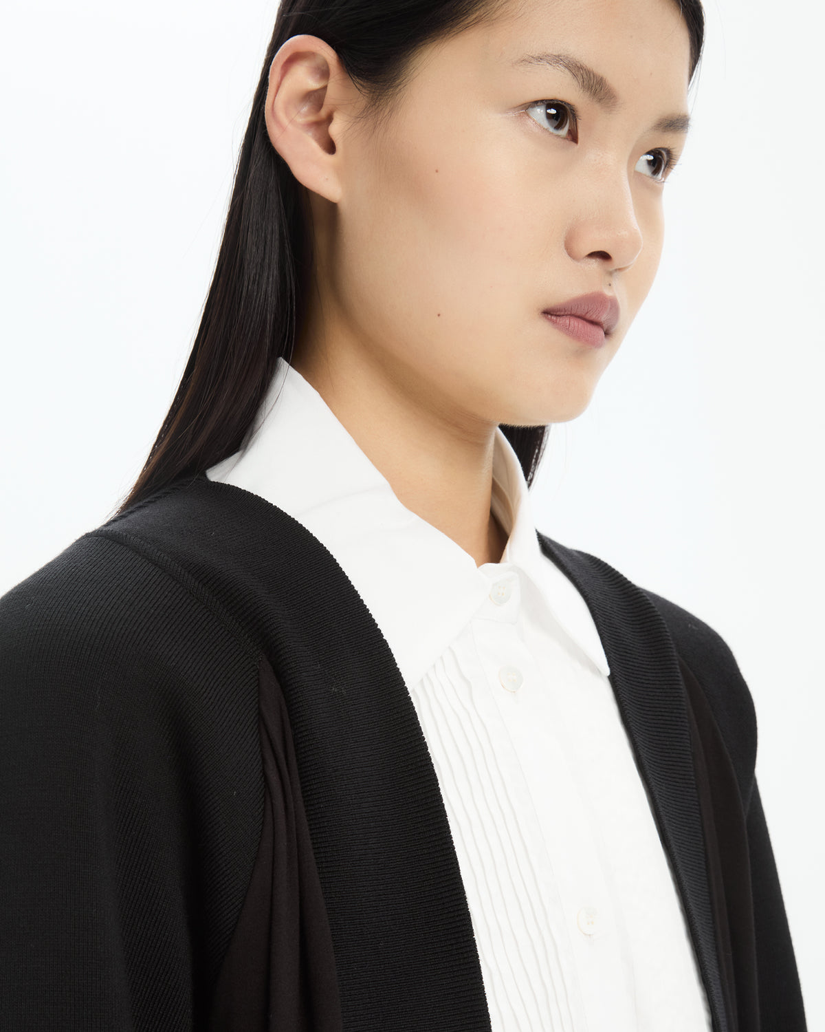 MLO Cardigan lungo con profili in maglia NERO