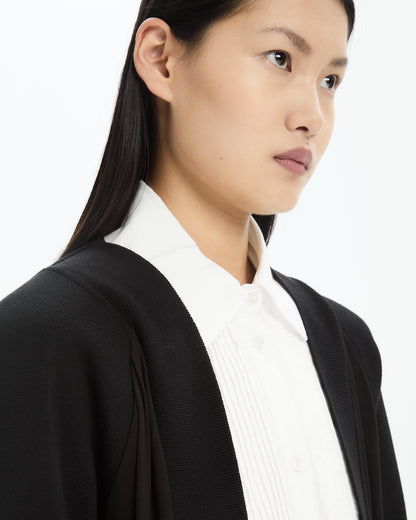 MLO Cardigan lungo con profili in maglia NERO