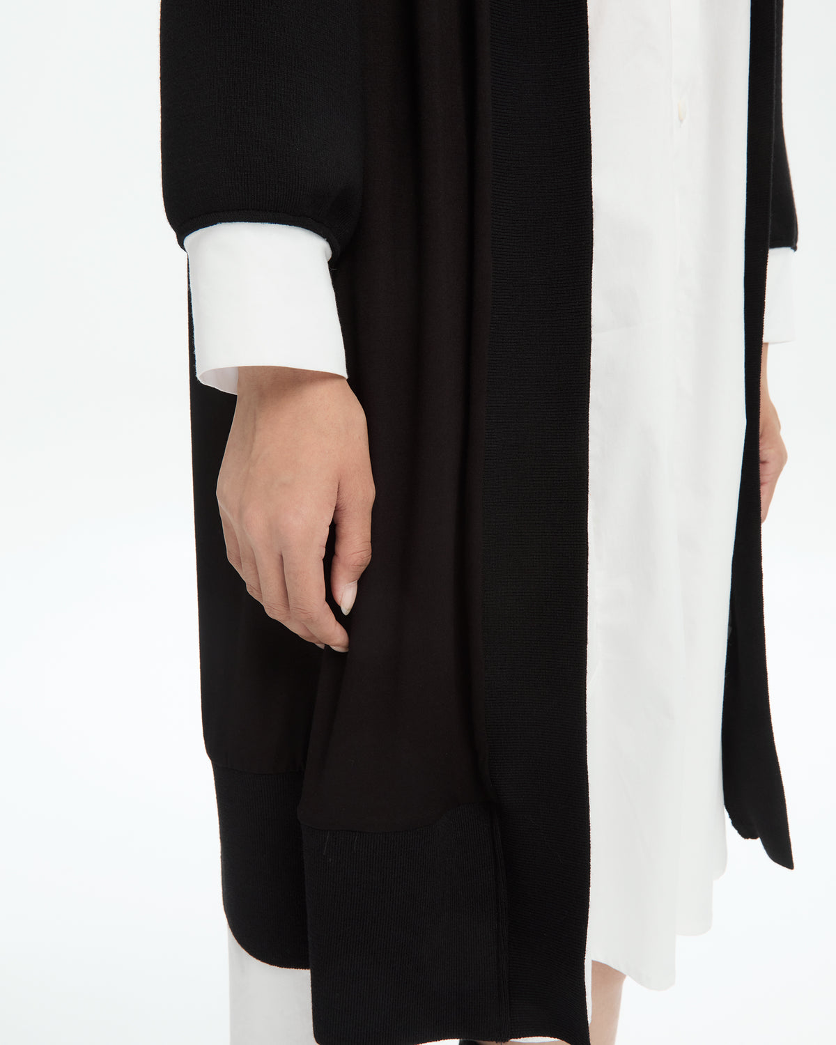 MLO Cardigan lungo con profili in maglia NERO
