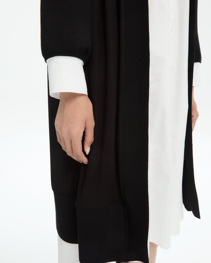 MLO Cardigan lungo con profili in maglia NERO