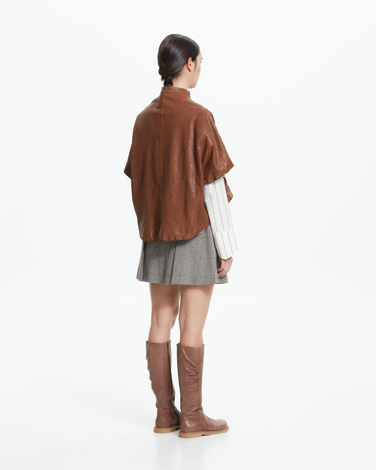 MLO Cappa cropped in pelle  BEIGE