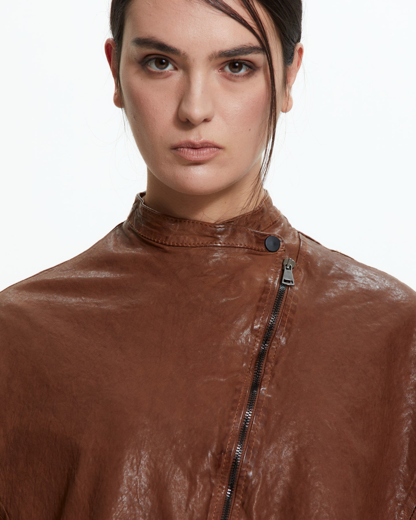MLO Cappa cropped in pelle  BEIGE