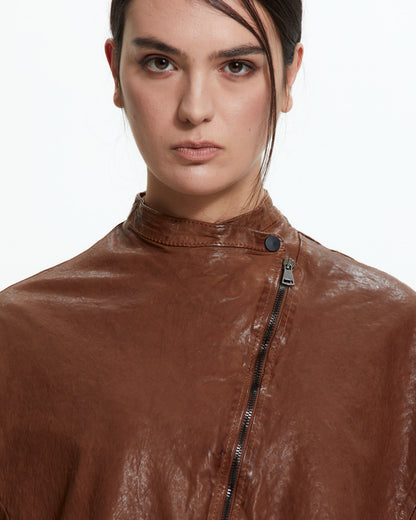 MLO Cappa cropped in pelle  BEIGE