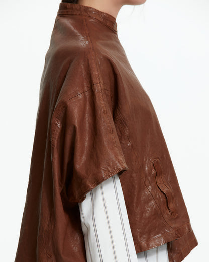 MLO Cappa cropped in pelle  BEIGE