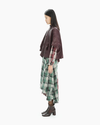 MLO Cappa cropped in pelle  ROSSO