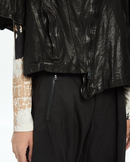 MLO Cappa cropped in pelle  NERO
