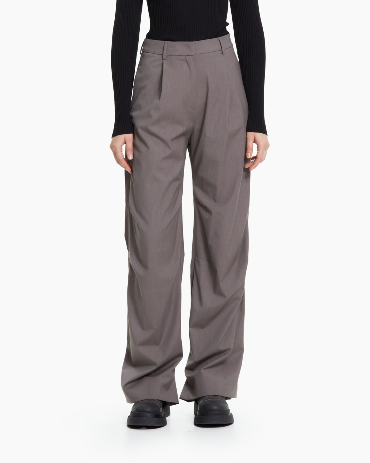 MLO Pantalone con dettaglio sul fondo MARRONE