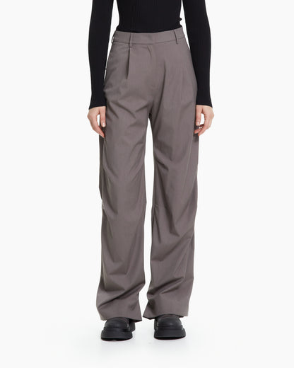 MLO Pantalone con dettaglio sul fondo MARRONE